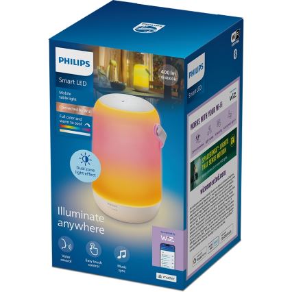 Philips - LED RGBW Ściemnialna przenośna dotykowa lampa stołowa SMART LED/13,5W/3,6V 2200-6500K Wi-Fi 1800 mAh