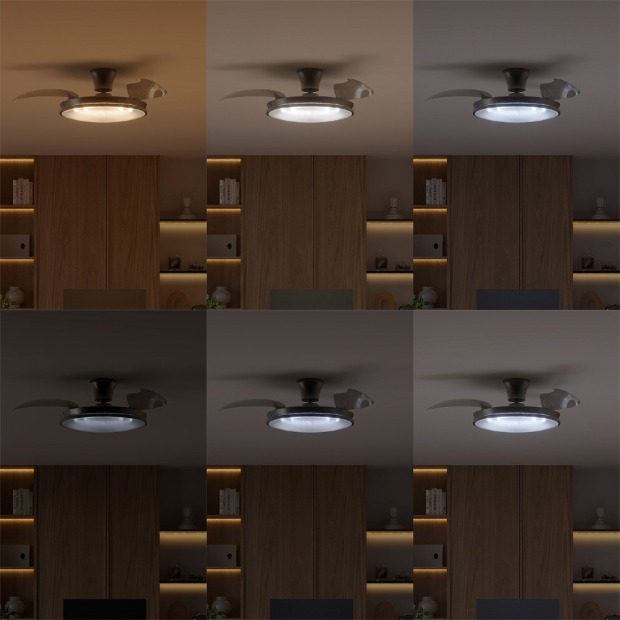 Philips - Ściemnialna lampa sufitowa LED z wentylatorem ATLAS LED/35W/230V matowy chrom + pilot zdalnego sterowania