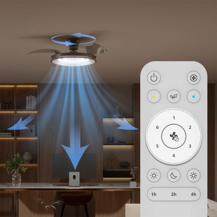Philips - Ściemnialna lampa sufitowa LED z wentylatorem ATLAS LED/35W/230V matowy chrom + pilot zdalnego sterowania