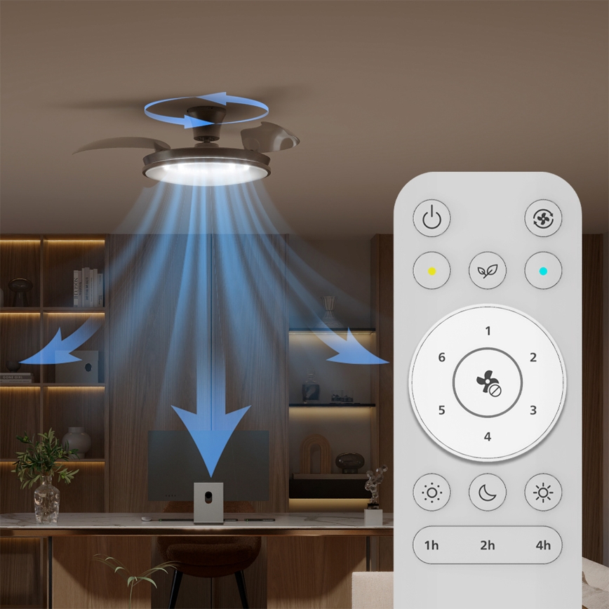 Philips - Ściemnialna lampa sufitowa LED z wentylatorem ATLAS LED/35W/230V matowy chrom + pilot zdalnego sterowania