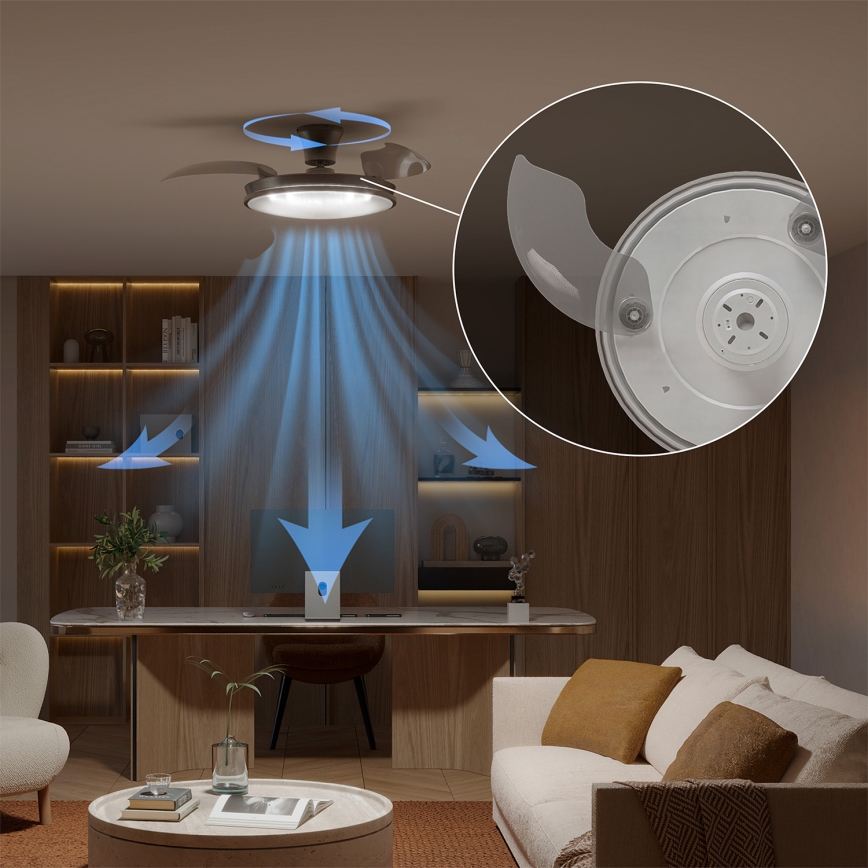 Philips - Ściemnialna lampa sufitowa LED z wentylatorem ATLAS LED/35W/230V matowy chrom + pilot zdalnego sterowania