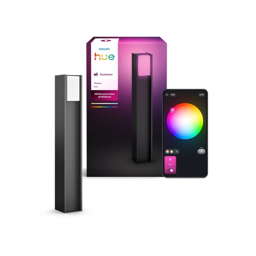Philips - LED ściemnialna lampa zewnętrzna Hue TURACO 1xE27/8,1W/230V 80 cm IP44