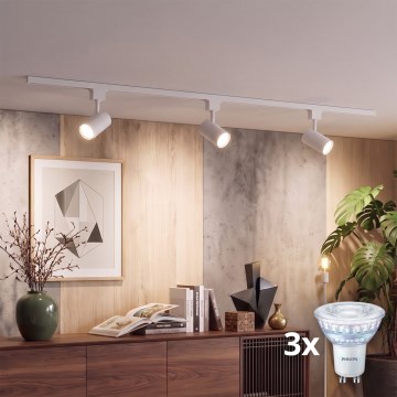 Philips - LED ściemnialna oprawa punktowa do systemu szynowego EASYLINK 3xGU10/7W/230V 2200-2700K 1m biała