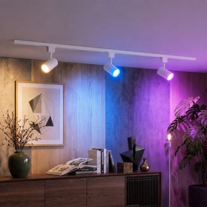 Philips - LED RGBW ściemnialna oprawa punktowa do systemu szynowego EASYLINK HUE 3xGU10/4,7W/230V 2200-6500K 1m biała + Hue bridge