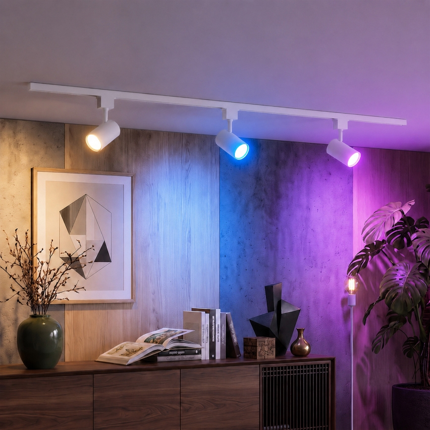 Philips - LED RGBW ściemnialna oprawa punktowa do systemu szynowego EASYLINK HUE 3xGU10/4,7W/230V 2200-6500K 1m biała + Hue bridge