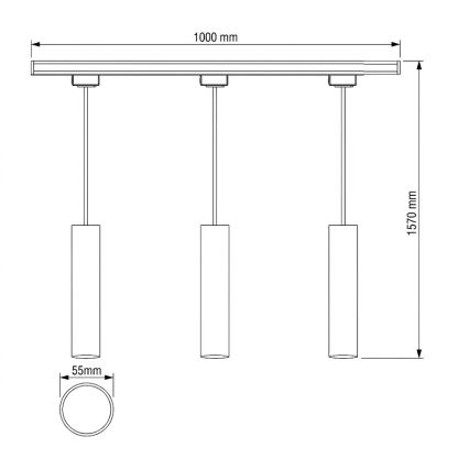 Philips - ściemnialna lampa wisząca LED na lince w systemie szynowym EASYLINK 3xGU10/6,2W/230V 2200-2700K 1m czarna