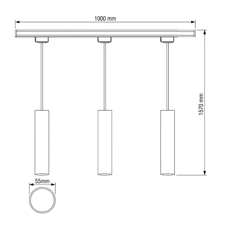 Philips - ściemnialna lampa wisząca LED na lince w systemie szynowym EASYLINK 3xGU10/6,2W/230V 2200-2700K 1m czarna