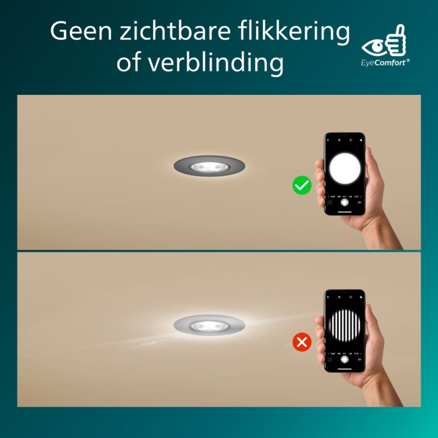 Philips - Ściemnialna wpuszczana oprawa sufitowa CILANTRO LED/5W/230V 2700K czarna