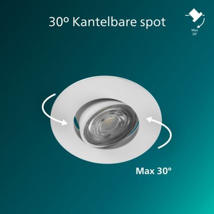 Philips - ściemnialna oprawa wpuszczana CILANTRO LED/5W/230V 4000K biała