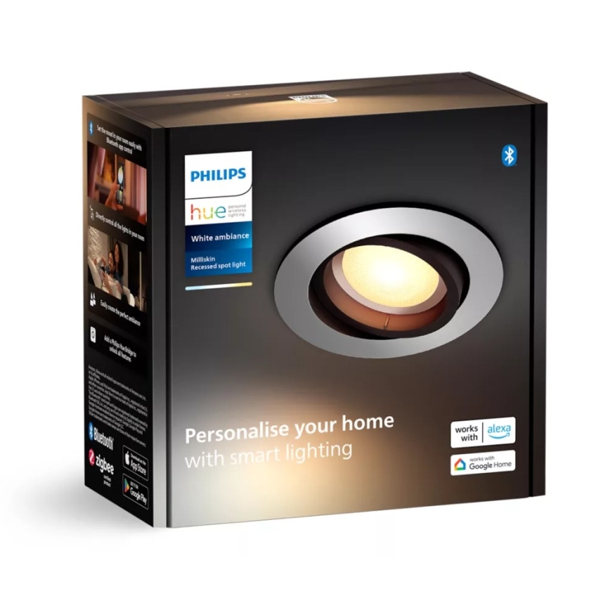 Philips - LED Ściemnialna oprawa wpuszczana Hue MILLISKIN 1xGU10/4,2W/230V 2200-6500K