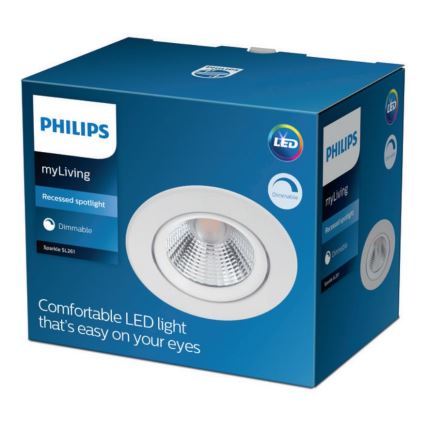 Philips - LED Ściemnialna oprawa wpuszczana SPARKLE LED/5,5W/230V biała