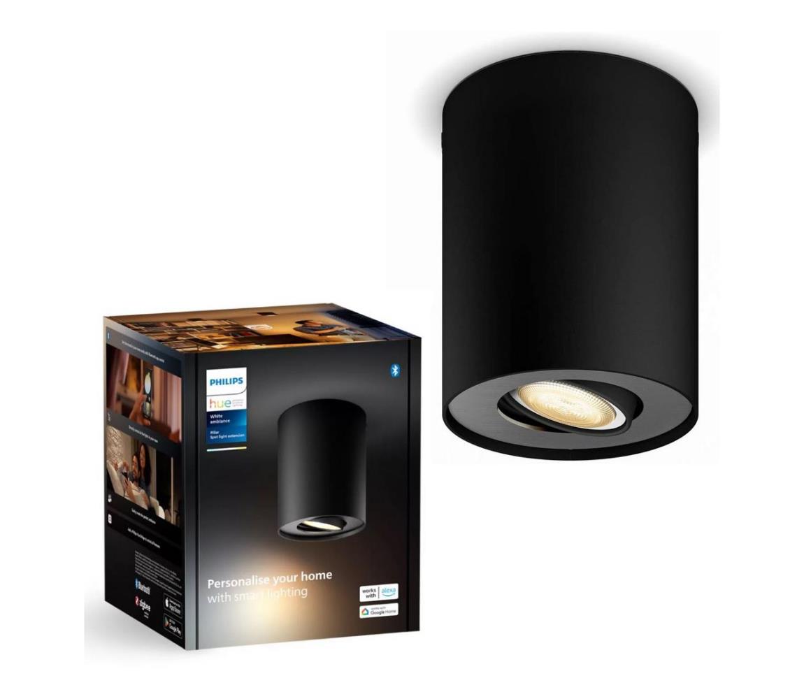 Philips - LED Ściemnialne oświetlenie punktowe Hue PILLAR 1xGU10/4,2W/230V czarne