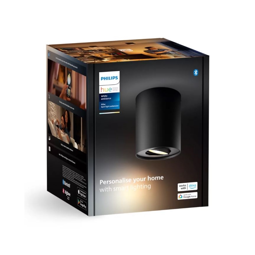 Philips - LED Ściemnialne oświetlenie punktowe Hue PILLAR 1xGU10/4,2W/230V 2200-6500K czarne