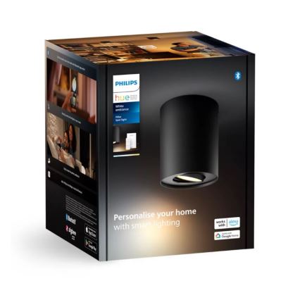 Philips - LED Ściemnialne oświetlenie punktowe Hue PILLAR 1xGU10/4,2W/230V 2200-6500K + pilot zdalnego sterowania czarne