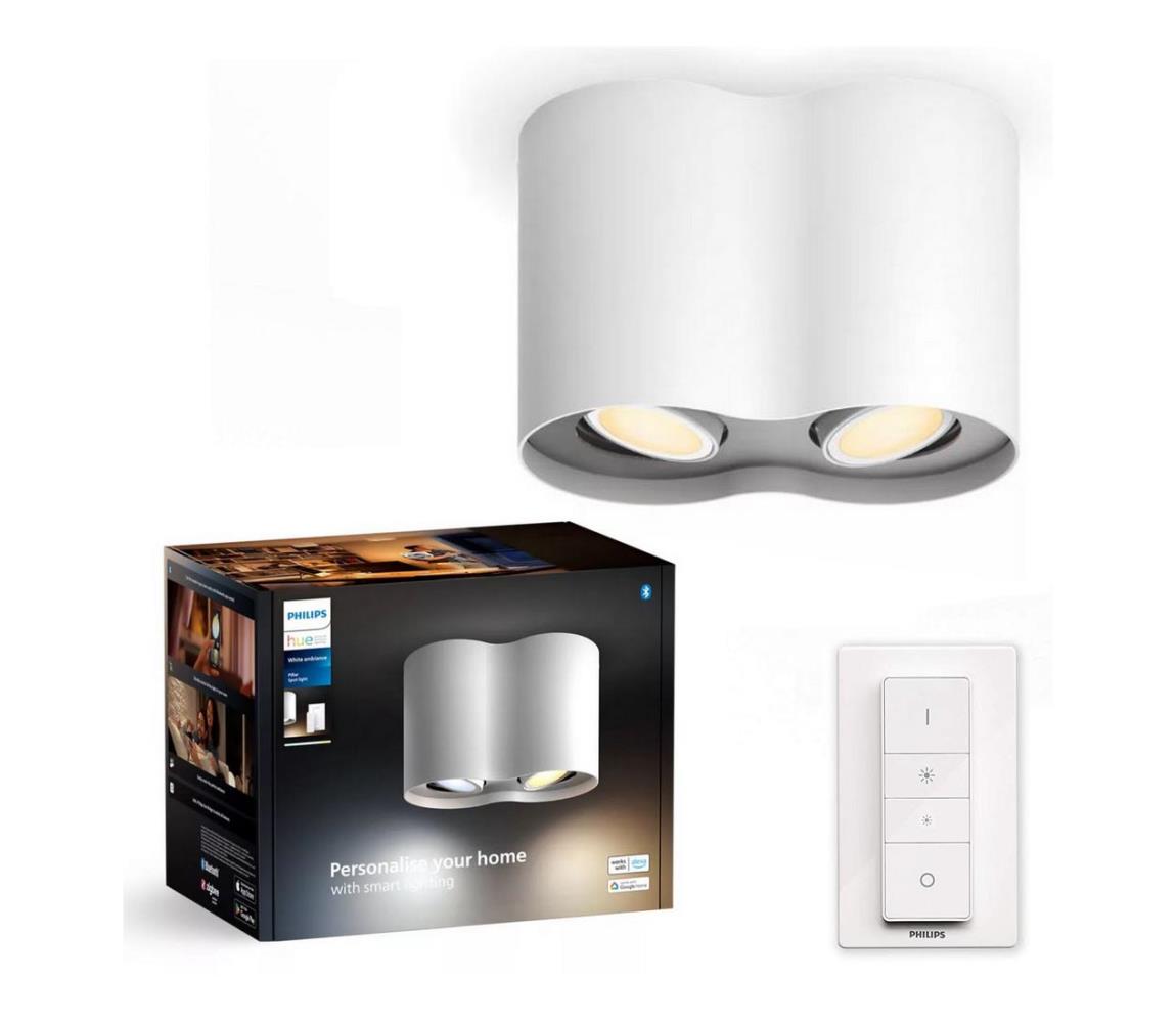 Philips - LED Ściemnialne oświetlenie punktowe Hue PILLAR 2xGU10/4,2W/230V + pilot białe