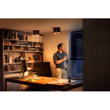 Philips - LED Ściemnialne oświetlenie punktowe Hue PILLAR 2xGU10/4,2W/230V 2200-6500K + pilot zdalnego sterowania czarne