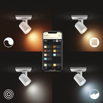 Philips - LED Ściemnialne oświetlenie punktowe RUNNER 1xGU10/4,2W/230V 2200-6500K białe
