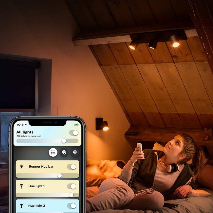 Philips - LED Ściemnialne oświetlenie punktowe RUNNER 1xGU10/4,2W/230V 2200-6500K białe