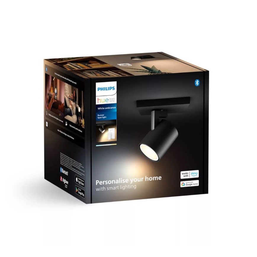 Philips - LED Ściemnialne oświetlenie punktowe Hue RUNNER 1xGU10/4,2W/230V 2200-6500K + pilot zdalnego sterowania czarne