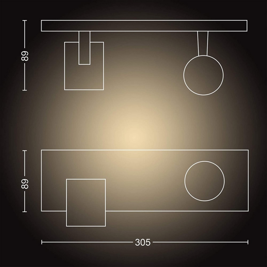 Philips - LED Ściemnialne oświetlenie punktowe Hue RUNNER 2xGU10/4,2W/230V 2200-6500K + pilot zdalnego sterowania białe