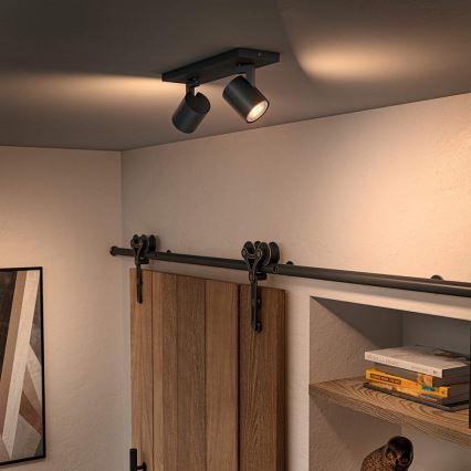Philips - LED Ściemnialne oświetlenie punktowe Hue RUNNER 2xGU10/4,2W/230V 2200-6500K + pilot zdalnego sterowania czarne