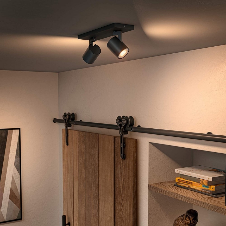Philips - LED Ściemnialne oświetlenie punktowe Hue RUNNER 2xGU10/4,2W/230V 2200-6500K + pilot zdalnego sterowania czarne