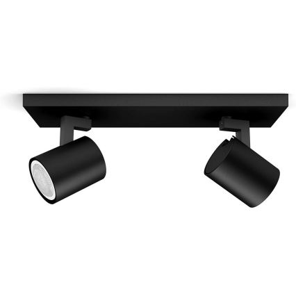 Philips - LED Ściemnialne oświetlenie punktowe Hue RUNNER 2xGU10/4,2W/230V 2200-6500K + pilot zdalnego sterowania czarne