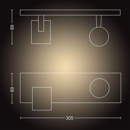 Philips - LED Ściemnialne oświetlenie punktowe Hue RUNNER 2xGU10/4,2W/230V 2200-6500K + pilot zdalnego sterowania czarne