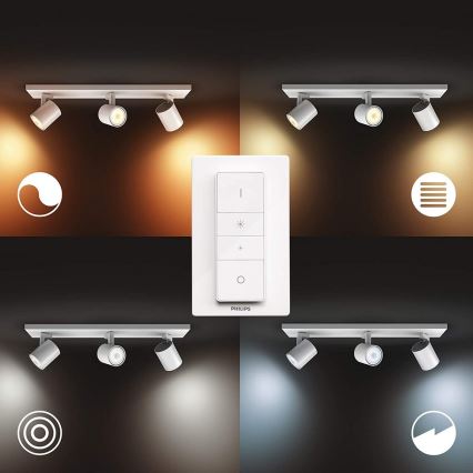 Philips - LED Ściemnialne oświetlenie punktowe Hue RUNNER 3xGU10/4,2W/230V 2200-6500K + pilot zdalnego sterowania białe