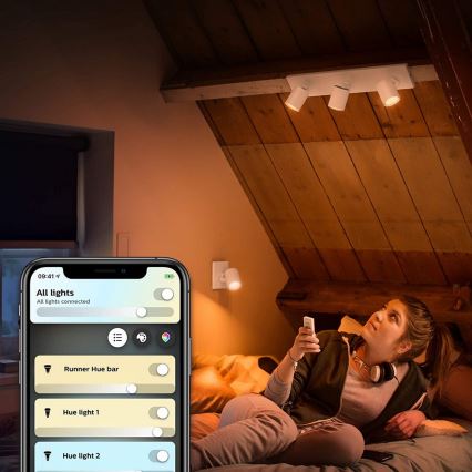 Philips - LED Ściemnialne oświetlenie punktowe Hue RUNNER 3xGU10/4,2W/230V 2200-6500K + pilot zdalnego sterowania białe