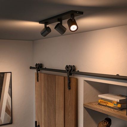 Philips - LED Ściemnialne oświetlenie punktowe Hue RUNNER 3xGU10/4,2W/230V 2200-6500K + pilot zdalnego sterowania czarne