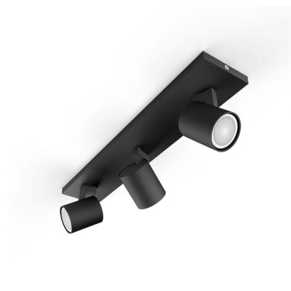 Philips - LED Ściemnialne oświetlenie punktowe Hue RUNNER 3xGU10/4,2W/230V 2200-6500K + pilot zdalnego sterowania czarne