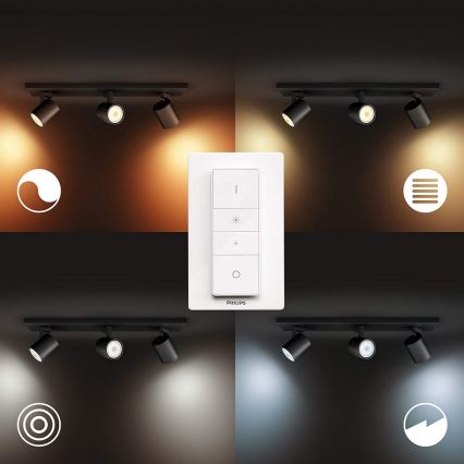 Philips - LED Ściemnialne oświetlenie punktowe Hue RUNNER 3xGU10/4,2W/230V 2200-6500K + pilot zdalnego sterowania czarne
