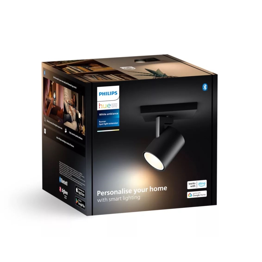 Philips - LED Ściemnialne oświetlenie punktowe Hue RUNNER 1xGU10/4,2W/230V 2200-6500K czarne