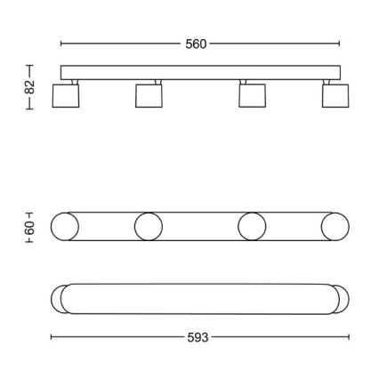 Philips - LED Ściemnialne oświetlenie punktowe 4xLED/4,5W/230V