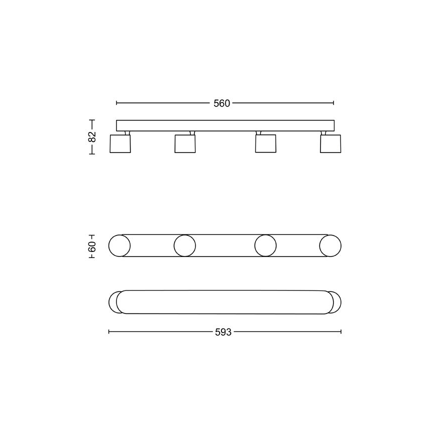 Philips - LED Ściemnialne oświetlenie punktowe 4xLED/4,5W/230V