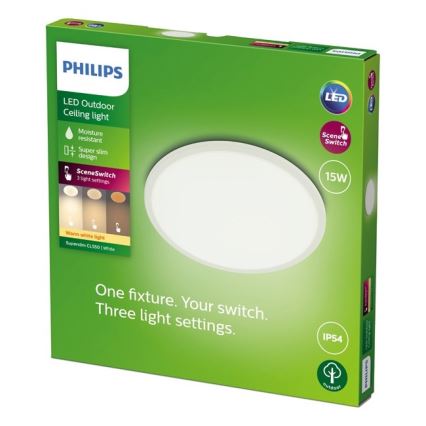 Philips - LED Ściemnialne oświetlenie zewnętrzne SCENE SWITCH LED/15W/230V IP54 białe