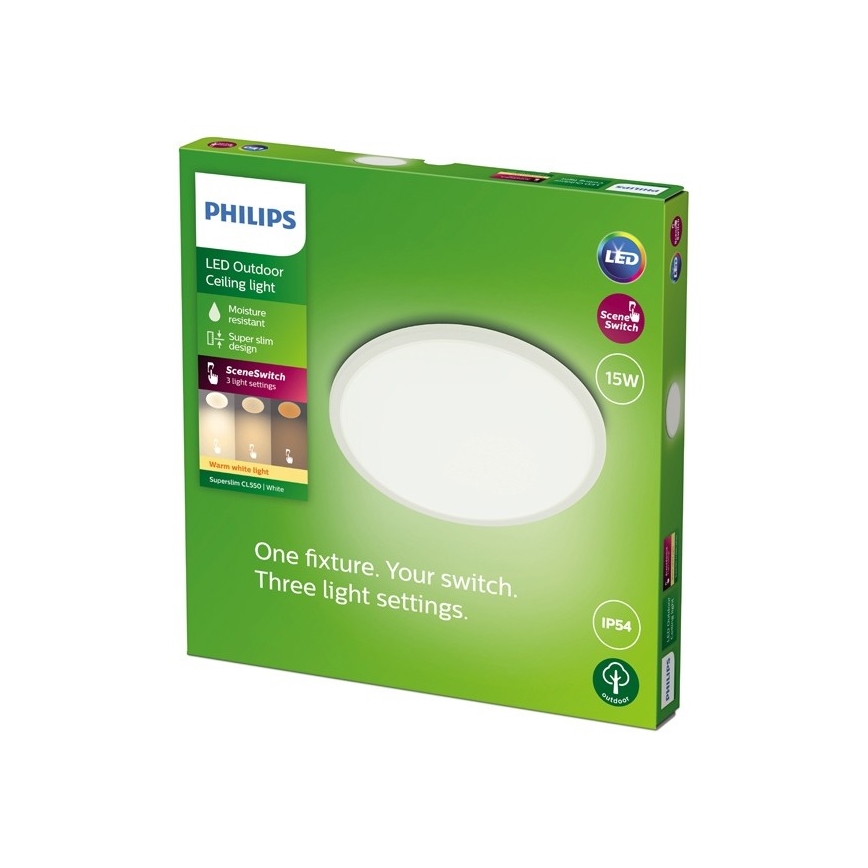 Philips - LED Ściemnialne oświetlenie zewnętrzne SCENE SWITCH LED/15W/230V IP54 białe