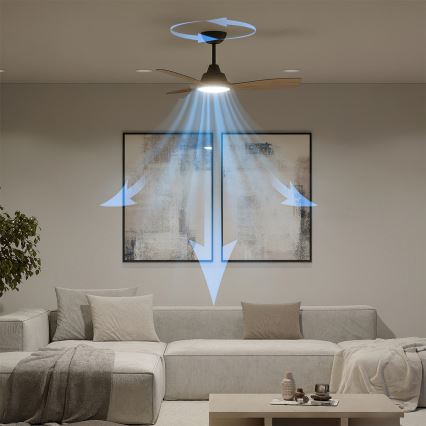 Philips - Ściemnialny wentylator sufitowy LED OLAS LED/24W/230V Ø 106 cm czarny/brązowy + pilot zdalnego sterowania