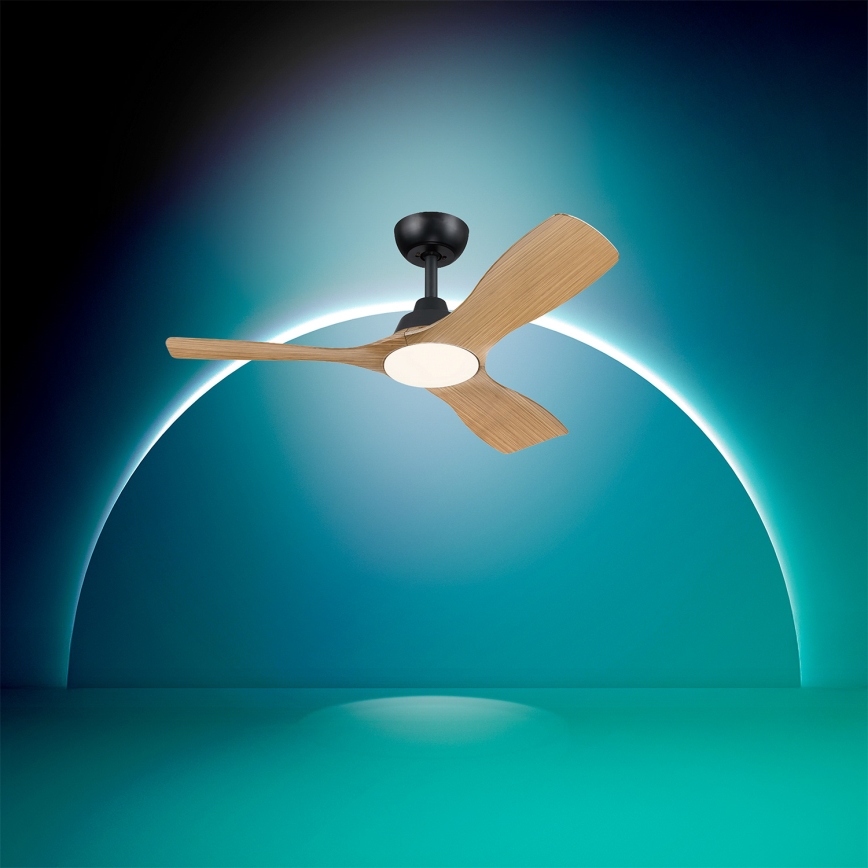 Philips - Ściemnialny wentylator sufitowy LED OLAS LED/24W/230V Ø 106 cm czarny/brązowy + pilot zdalnego sterowania