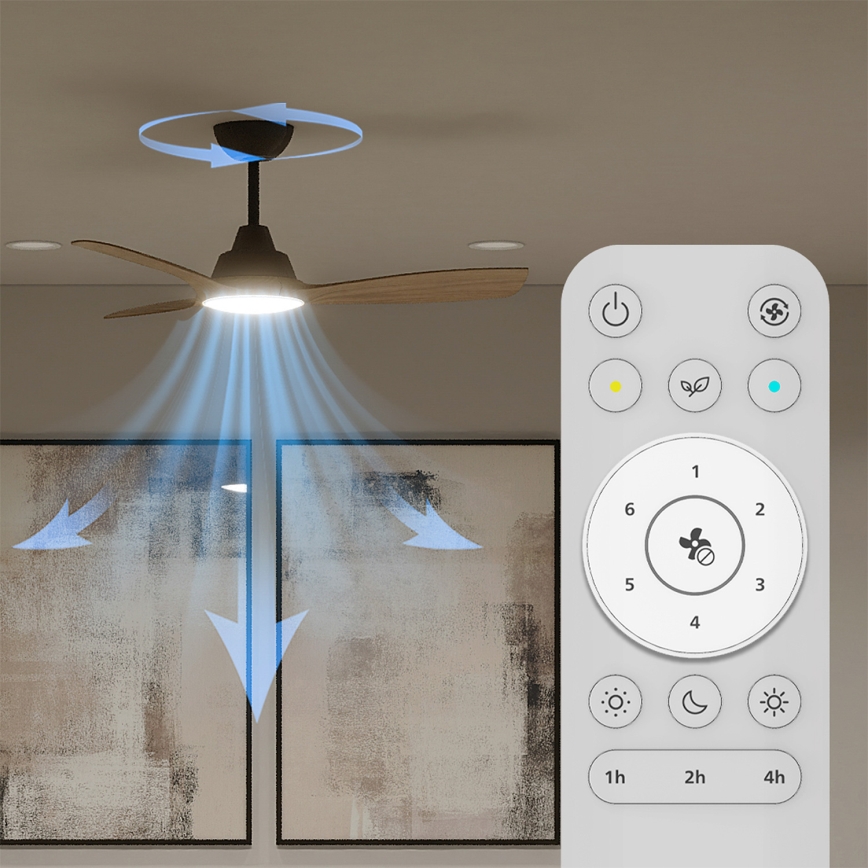 Philips - Ściemnialny wentylator sufitowy LED OLAS LED/24W/230V Ø 106 cm czarny/brązowy + pilot zdalnego sterowania