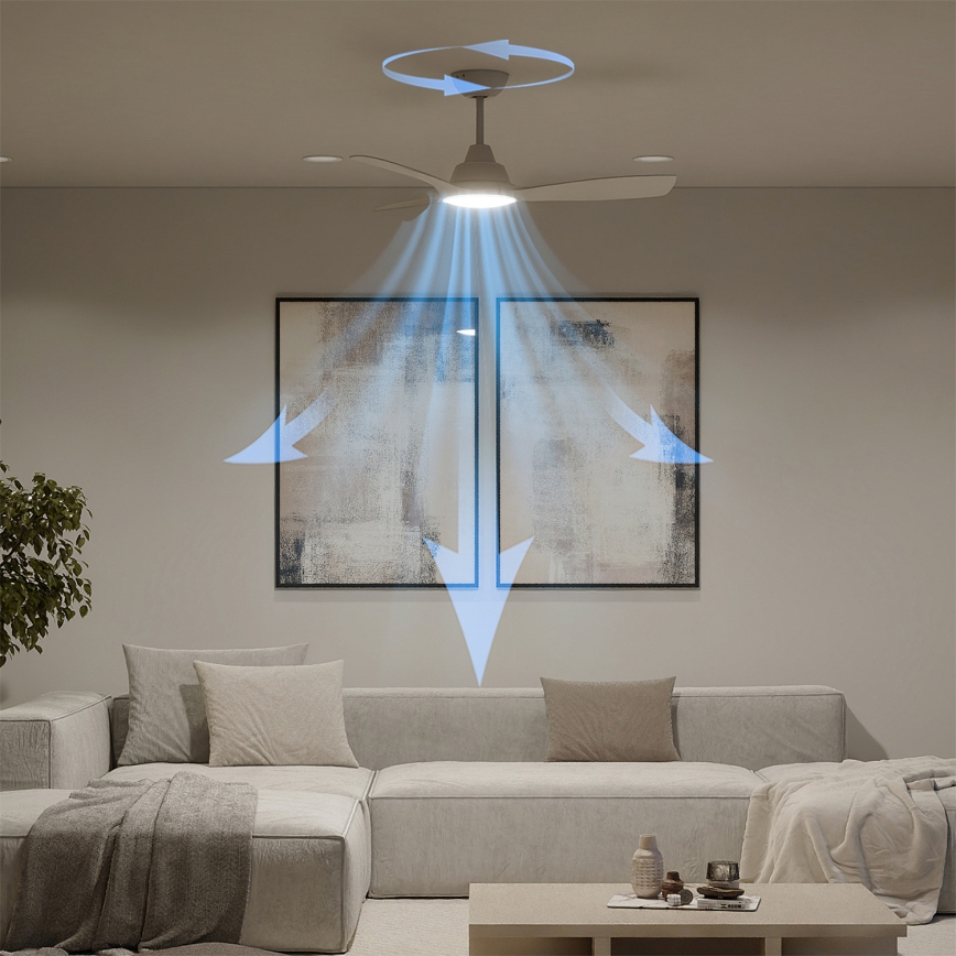 Philips - Ściemnialny wentylator sufitowy OLAS LED/24W/230V śr. 106 cm biały + pilot zdalnego sterowania