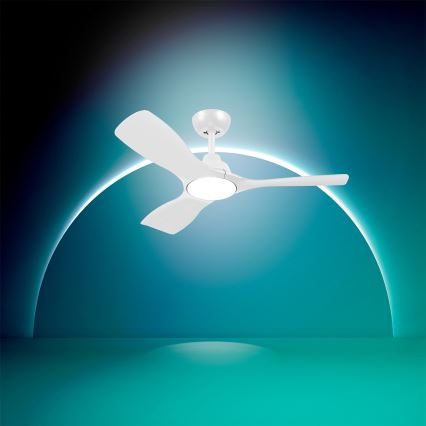 Philips - Ściemnialny wentylator sufitowy OLAS LED/24W/230V śr. 106 cm biały + pilot zdalnego sterowania