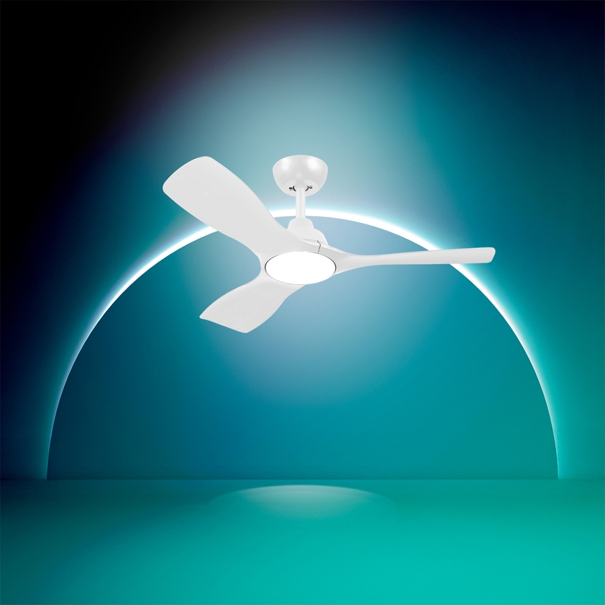 Philips - Ściemnialny wentylator sufitowy OLAS LED/24W/230V śr. 106 cm biały + pilot zdalnego sterowania