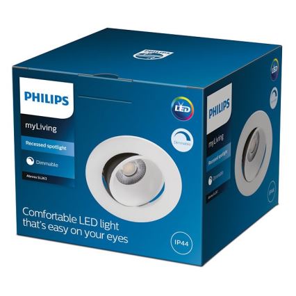 Philips - LED Ściemniana wpuszczana lampa łazienkowa ABROSA 1xLED/9W/230V IP44