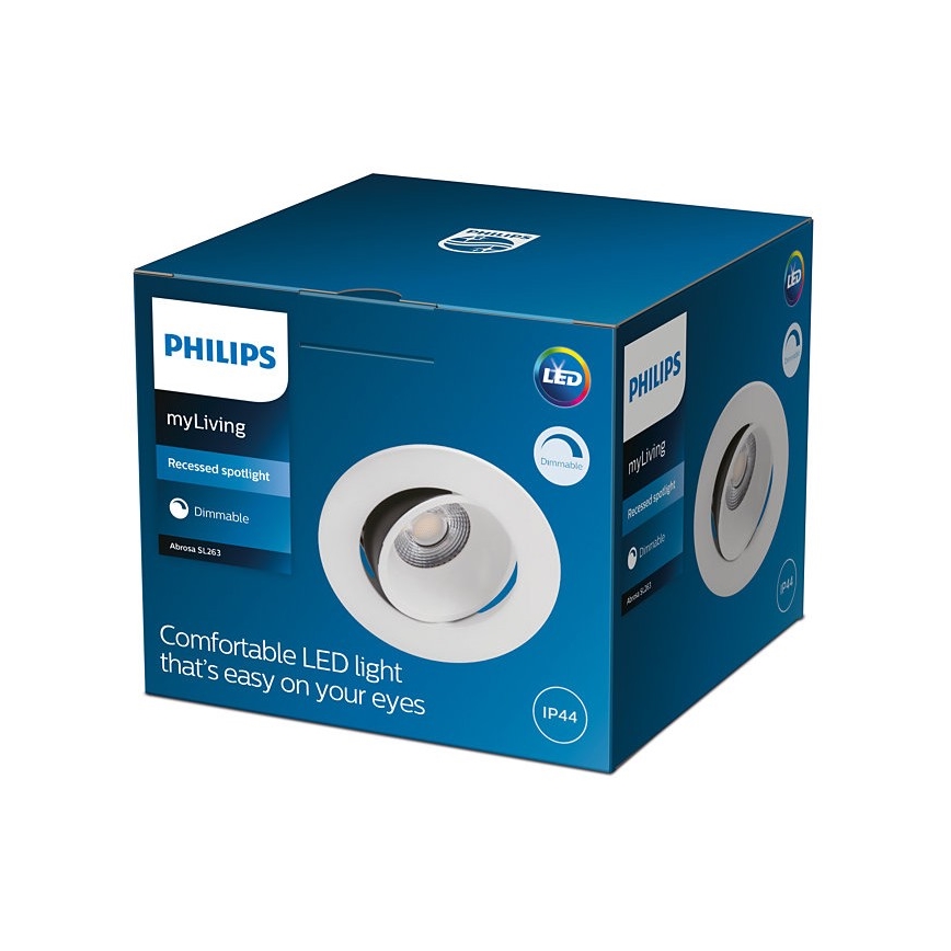 Philips - LED Ściemniana wpuszczana lampa łazienkowa ABROSA 1xLED/9W/230V IP44