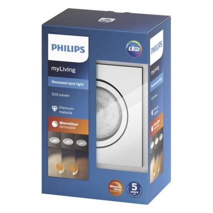 Philips 50391/11/P0 - LED Ściemniana oprawa wpuszczana SHELLBARK Warm Glow 1xLED/4,5W/230V 2200-2700K