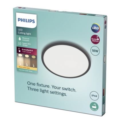 Philips - LED Ściemniany łazienkowy plafon SCENE SWITCH LED/18W/230V IP44 2700K