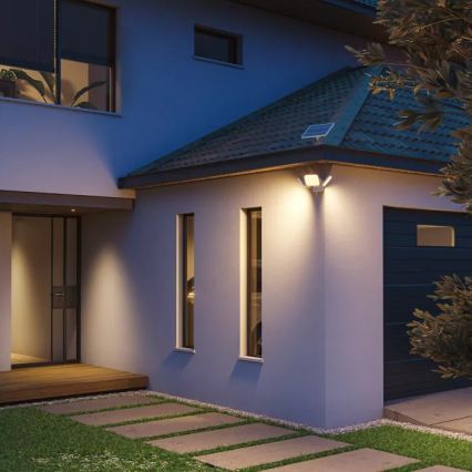 Philips - Solarny kinkiet LED z czujnikiem ZYREN LED/24,5W/3,7V 2600 mAh 3000K IP65 biały