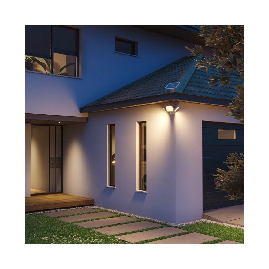 Philips - Solarny kinkiet LED z czujnikiem ZYREN LED/24,5W/3,7V 2600 mAh 3000K IP65 biały